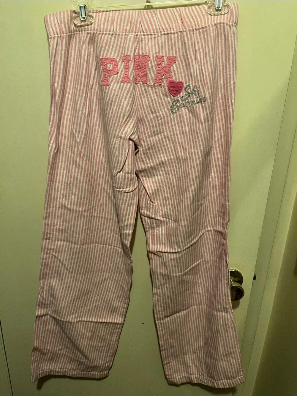 Victoria's Secret Pink Striped Flip Flops(and VS,Pink,and Hollister jammie’s)$25